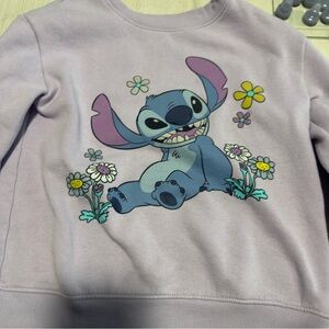 Disney Kids Stitch Floral Sweatshirt - Light Purple